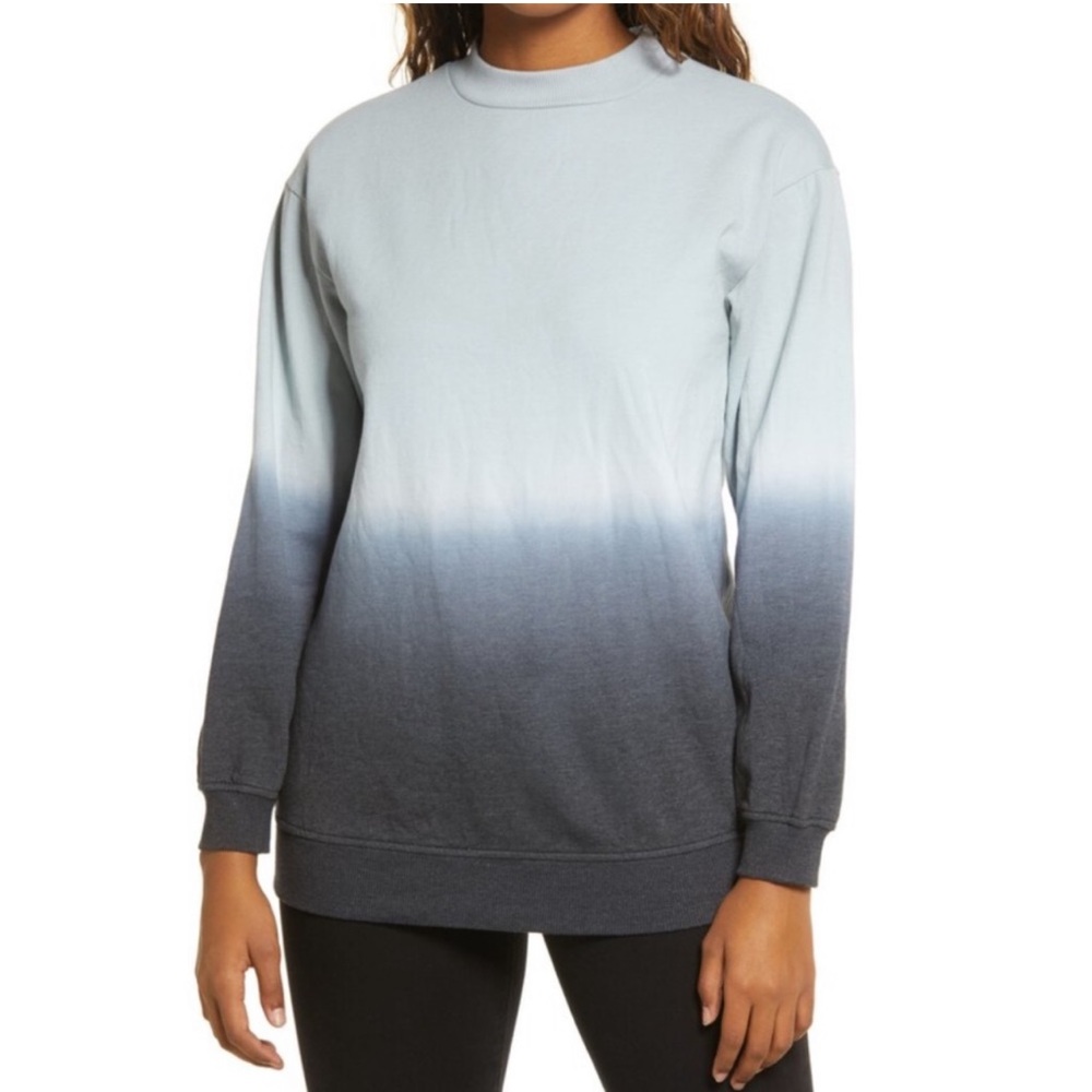 BP Dip Dye Crewneck Cotton Blend Sweatshirt NEW Size M Tie Dye Blue